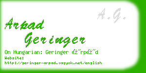 arpad geringer business card